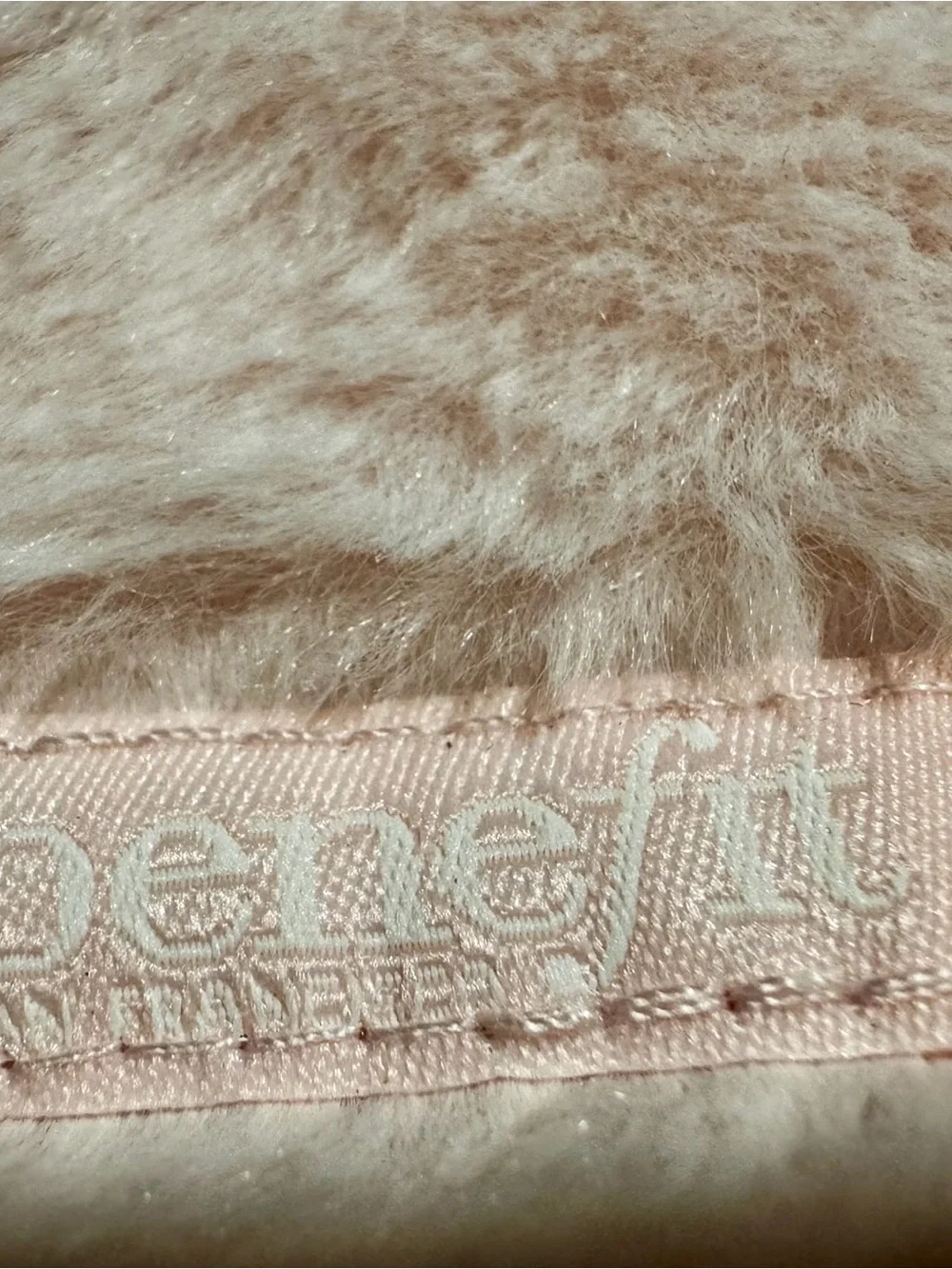 Benefit Blush Pink Faux Fur Clutch